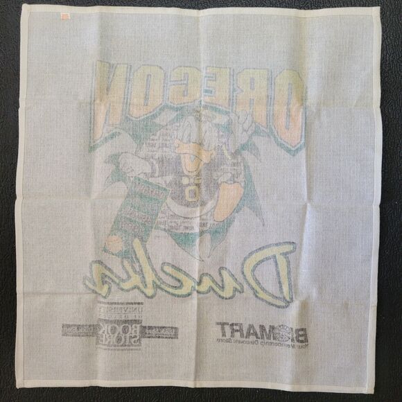 VTG 90s University of Oregon Ducks Basketball Fowl Towel Disney Donald 19x21" - Picture 3 of 6